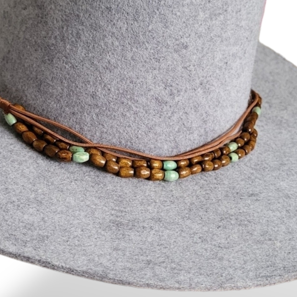 Hand Crafted Hat Band Brown/Green - Picture 2 of 3